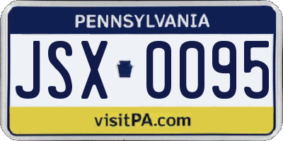 PA license plate JSX0095