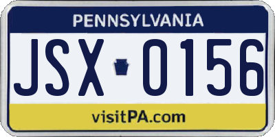 PA license plate JSX0156