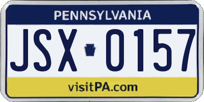 PA license plate JSX0157