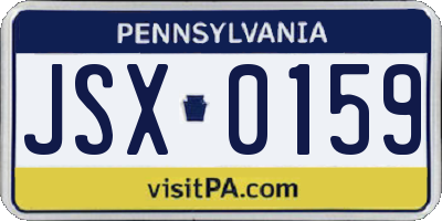 PA license plate JSX0159