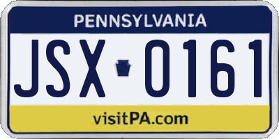 PA license plate JSX0161