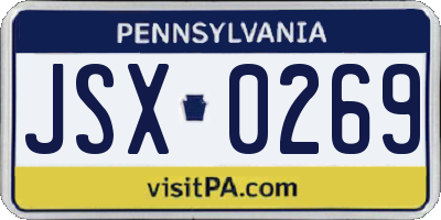 PA license plate JSX0269