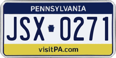 PA license plate JSX0271