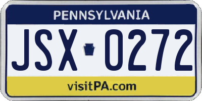 PA license plate JSX0272