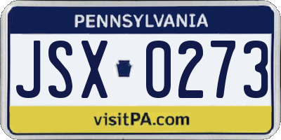 PA license plate JSX0273
