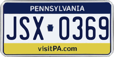 PA license plate JSX0369