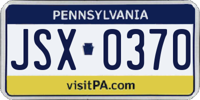 PA license plate JSX0370