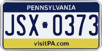 PA license plate JSX0373
