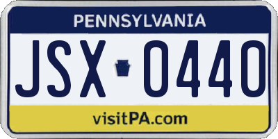 PA license plate JSX0440