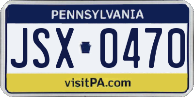 PA license plate JSX0470