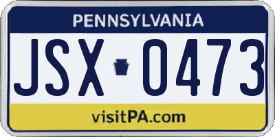 PA license plate JSX0473