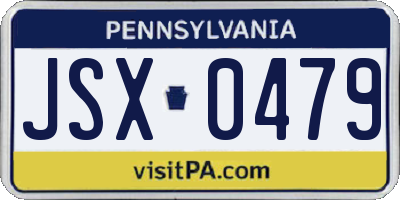 PA license plate JSX0479