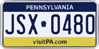 PA license plate JSX0480