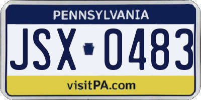 PA license plate JSX0483