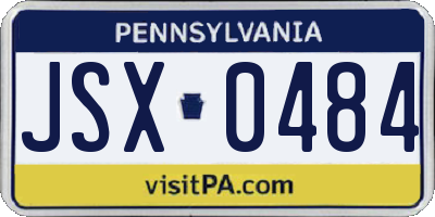 PA license plate JSX0484