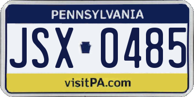 PA license plate JSX0485