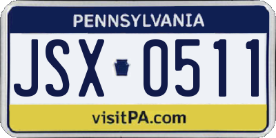 PA license plate JSX0511