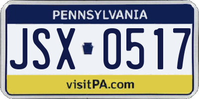 PA license plate JSX0517