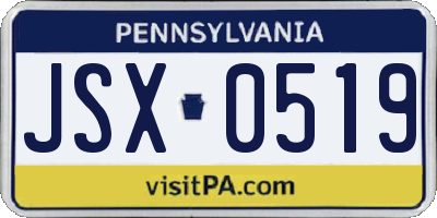 PA license plate JSX0519