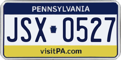 PA license plate JSX0527
