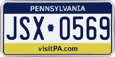 PA license plate JSX0569
