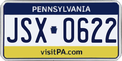 PA license plate JSX0622