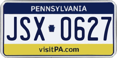 PA license plate JSX0627