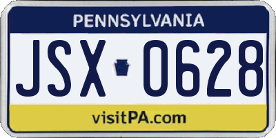 PA license plate JSX0628