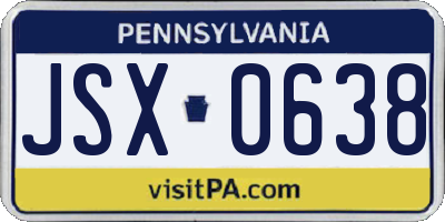 PA license plate JSX0638