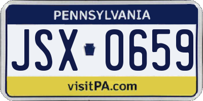 PA license plate JSX0659
