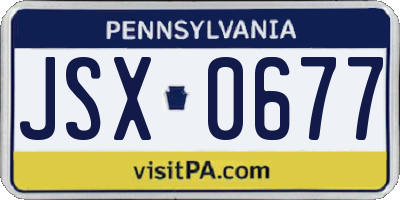 PA license plate JSX0677