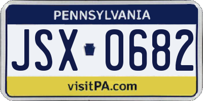 PA license plate JSX0682