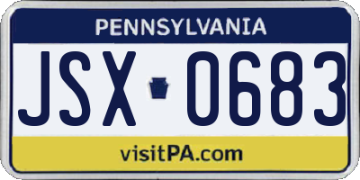 PA license plate JSX0683