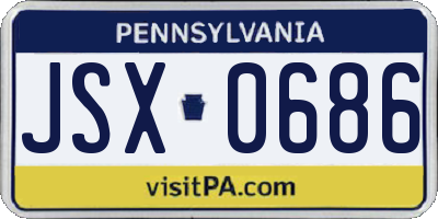PA license plate JSX0686