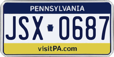 PA license plate JSX0687
