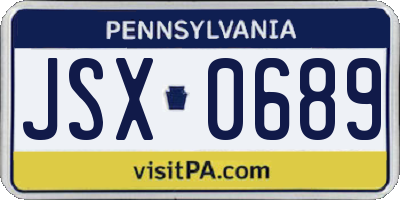PA license plate JSX0689