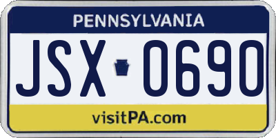 PA license plate JSX0690