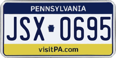 PA license plate JSX0695