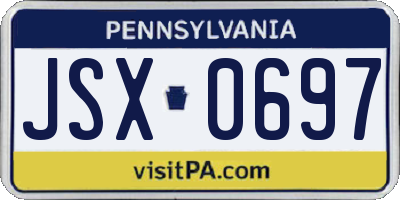 PA license plate JSX0697