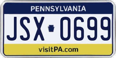 PA license plate JSX0699