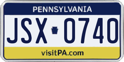 PA license plate JSX0740
