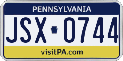 PA license plate JSX0744