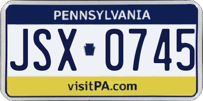 PA license plate JSX0745