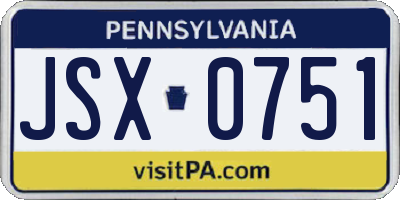 PA license plate JSX0751