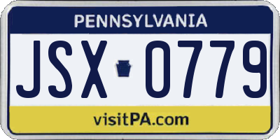 PA license plate JSX0779