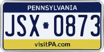 PA license plate JSX0873