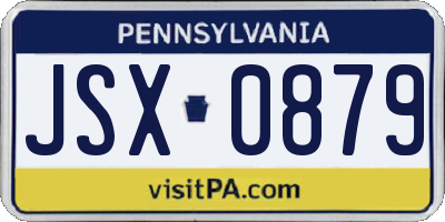 PA license plate JSX0879