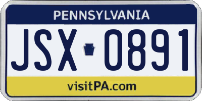 PA license plate JSX0891