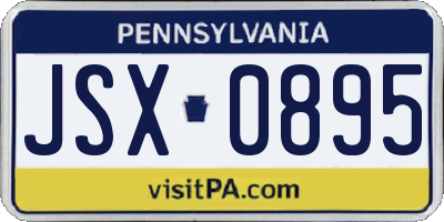 PA license plate JSX0895