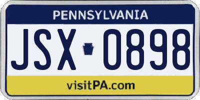 PA license plate JSX0898